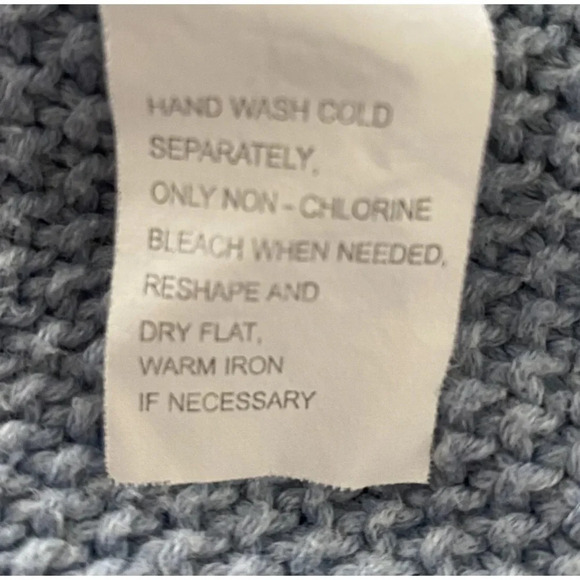 Jeanne Pierre Blue Cable Knit Cowl Neck Cotton Sweater Womens Small (682) - Picture 4 of 4